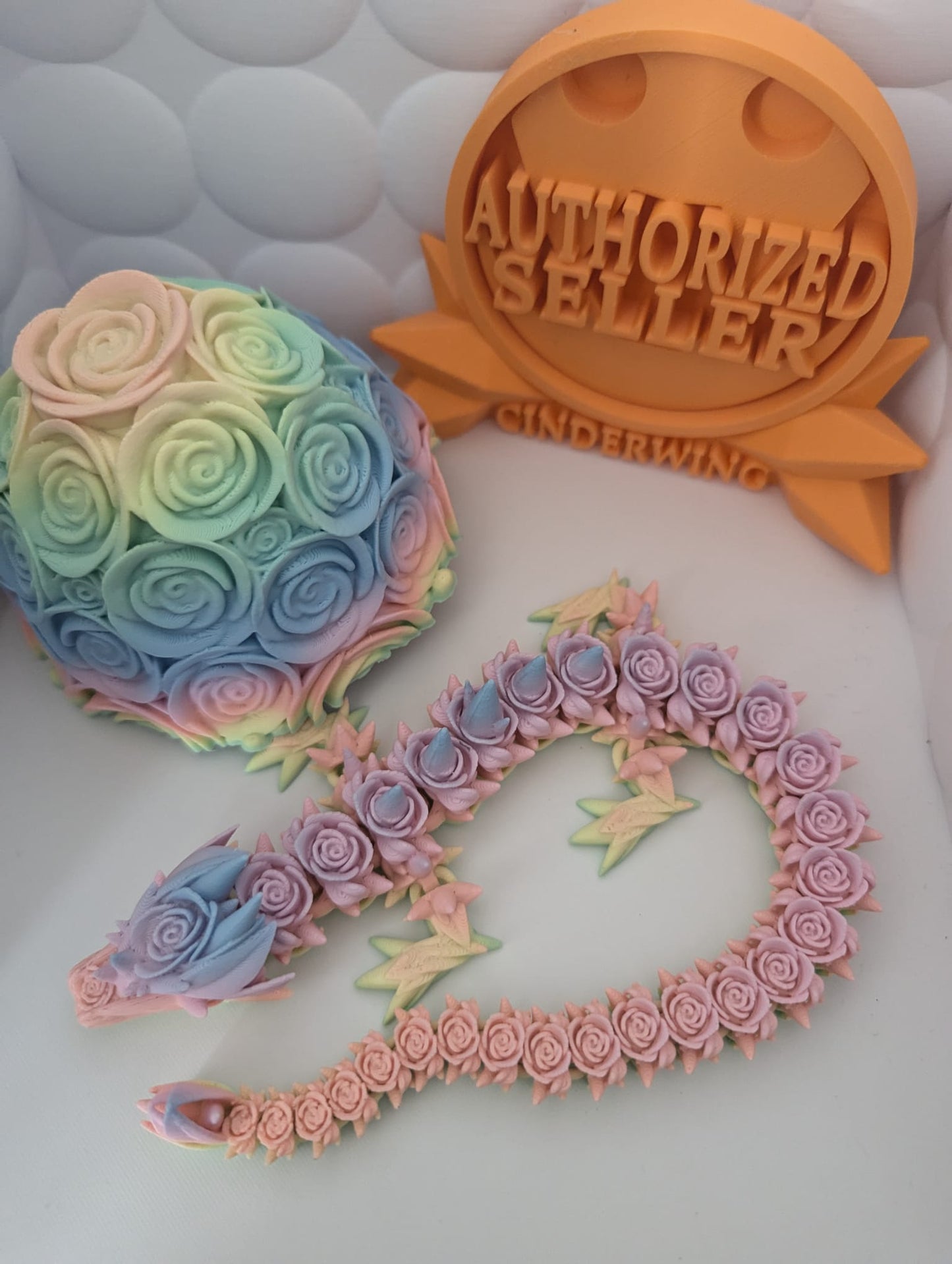 LARGE Articulating Rose Dragon (FREE Dragon Egg)