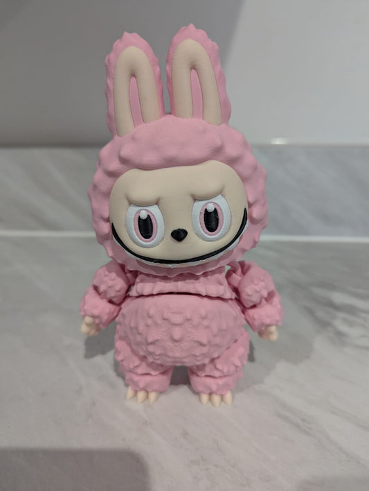 Labubu Vunk Flexi. Pink 3 Gestures to choose from Happy, Excited, Cool.