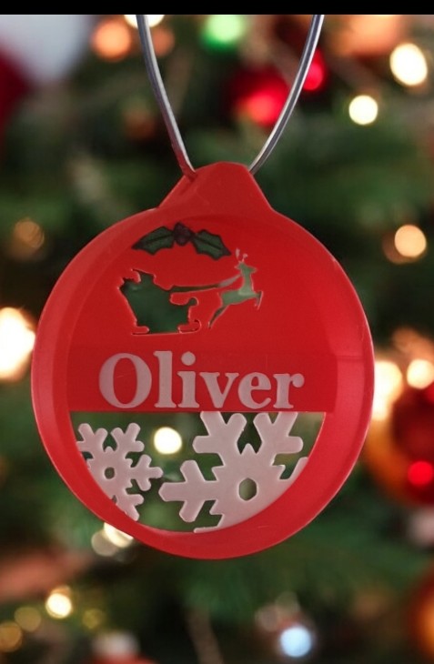 Christmas Tree Bauble - Bespoke Customisable Name
