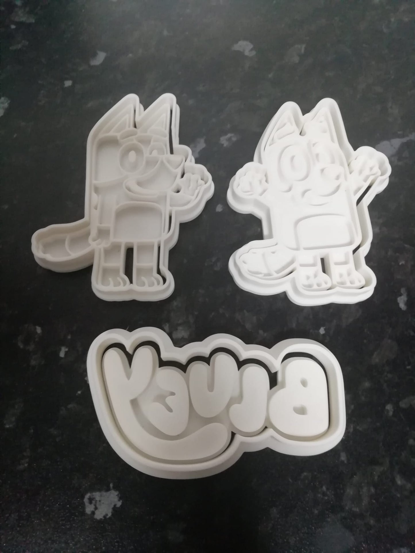 Bluey Cookie Cutters and fondant Stamp Set of 3