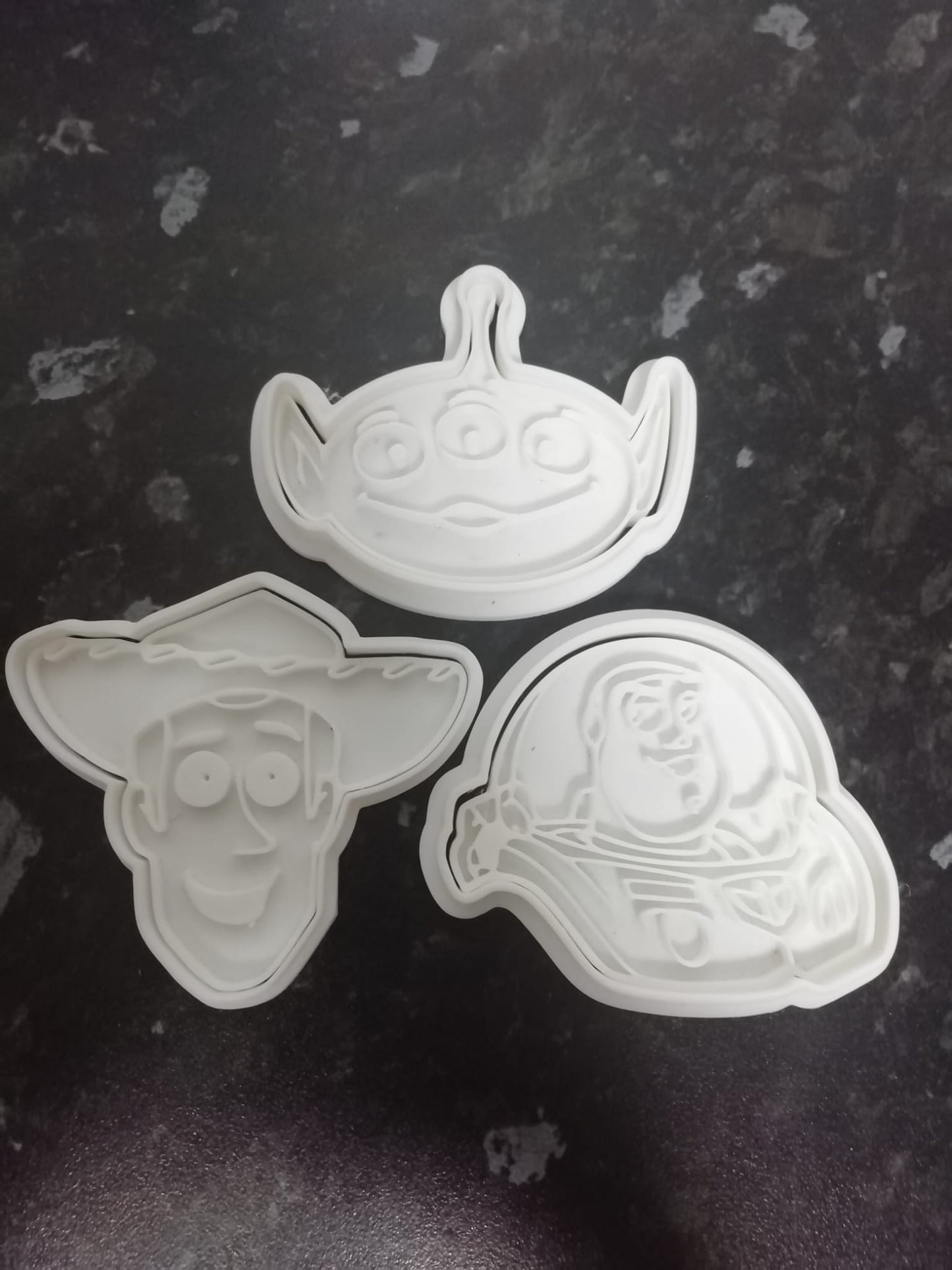 Set of 3 Toy Story Cookie Cutters and fondant stamp