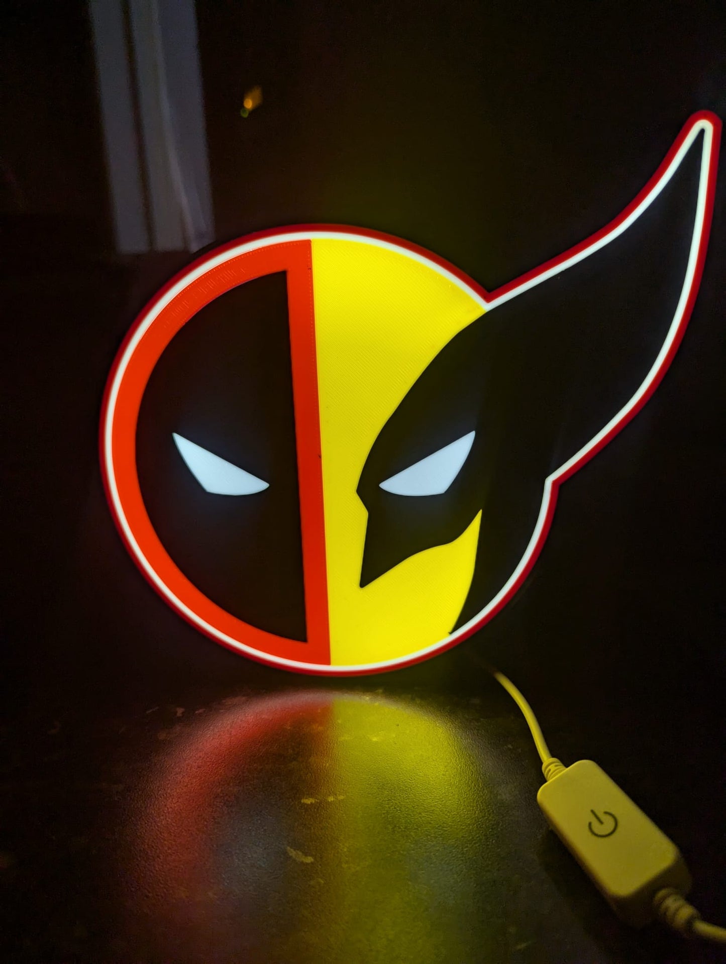 Deadpool & Wolverine Lightbox: 3D Printed LED Light with Touch Sensor