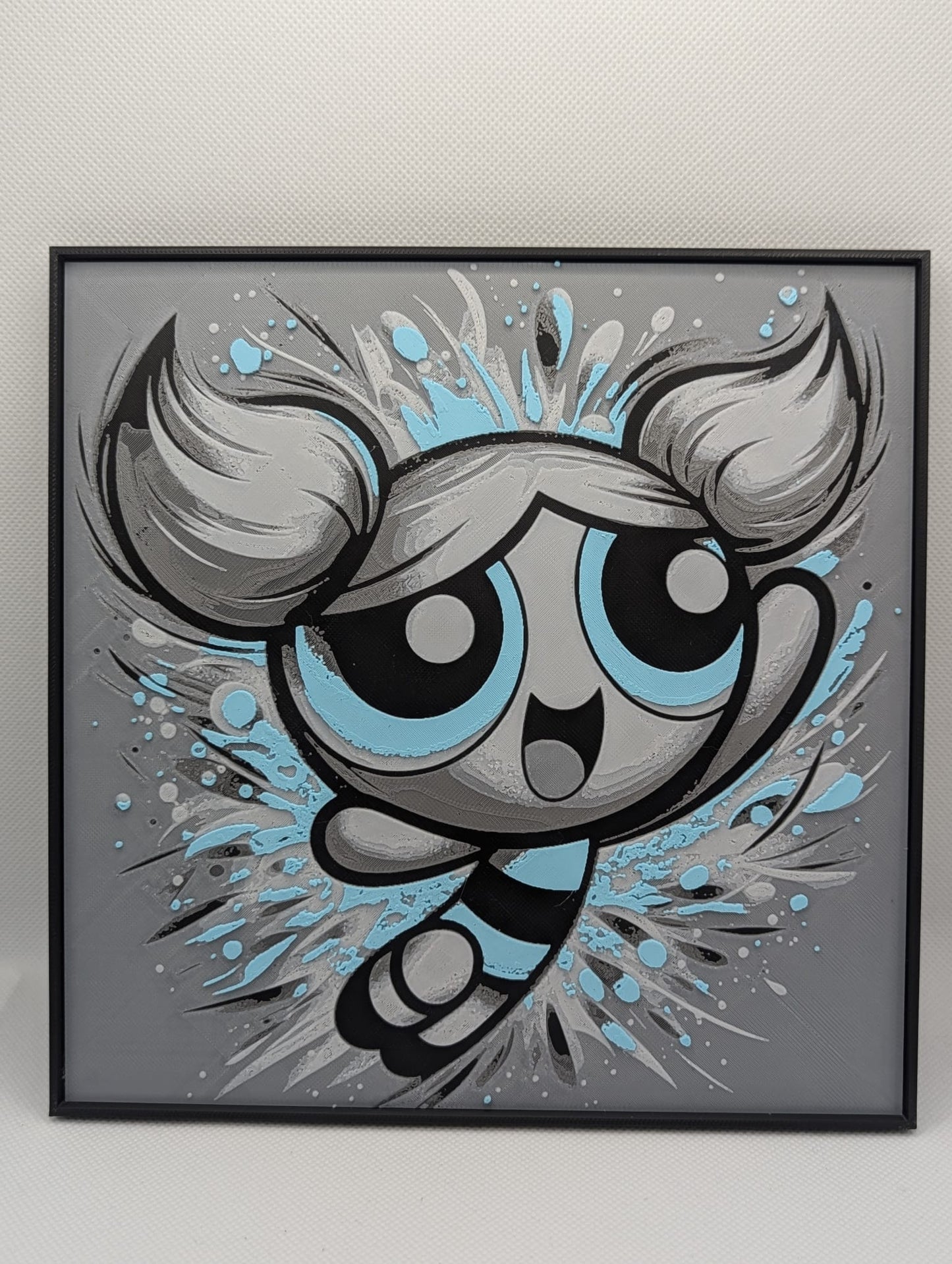 Bubbles - Power Puff Girls - 3D Printed 200x200mm Framed Wall Art