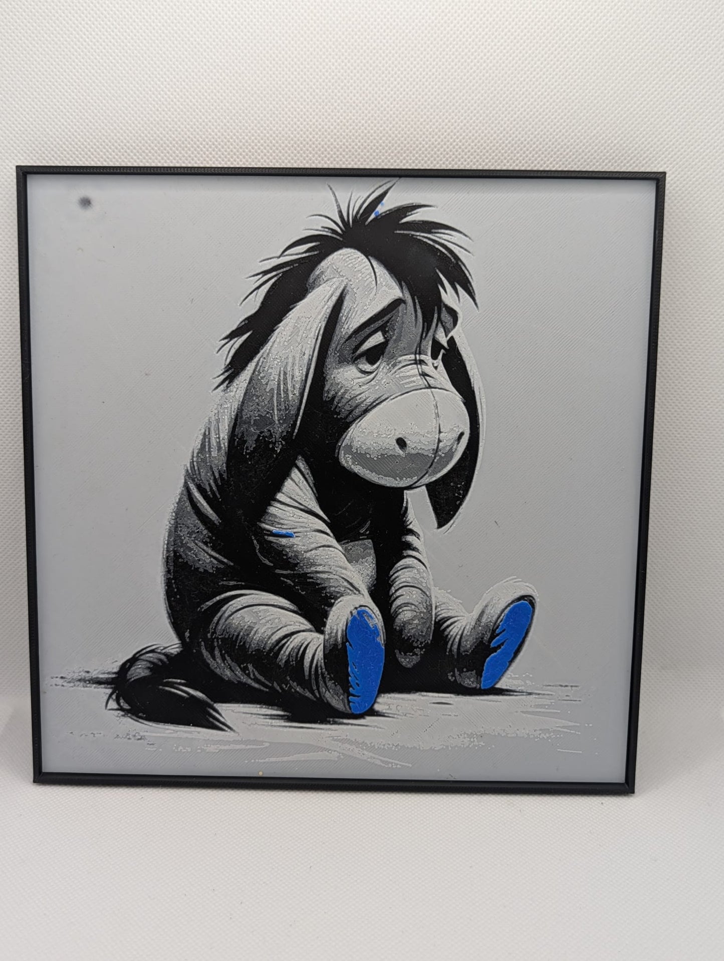 Eeyore - Winnie The Pooh - 3D Printed 200x200mm Framed Wall Art