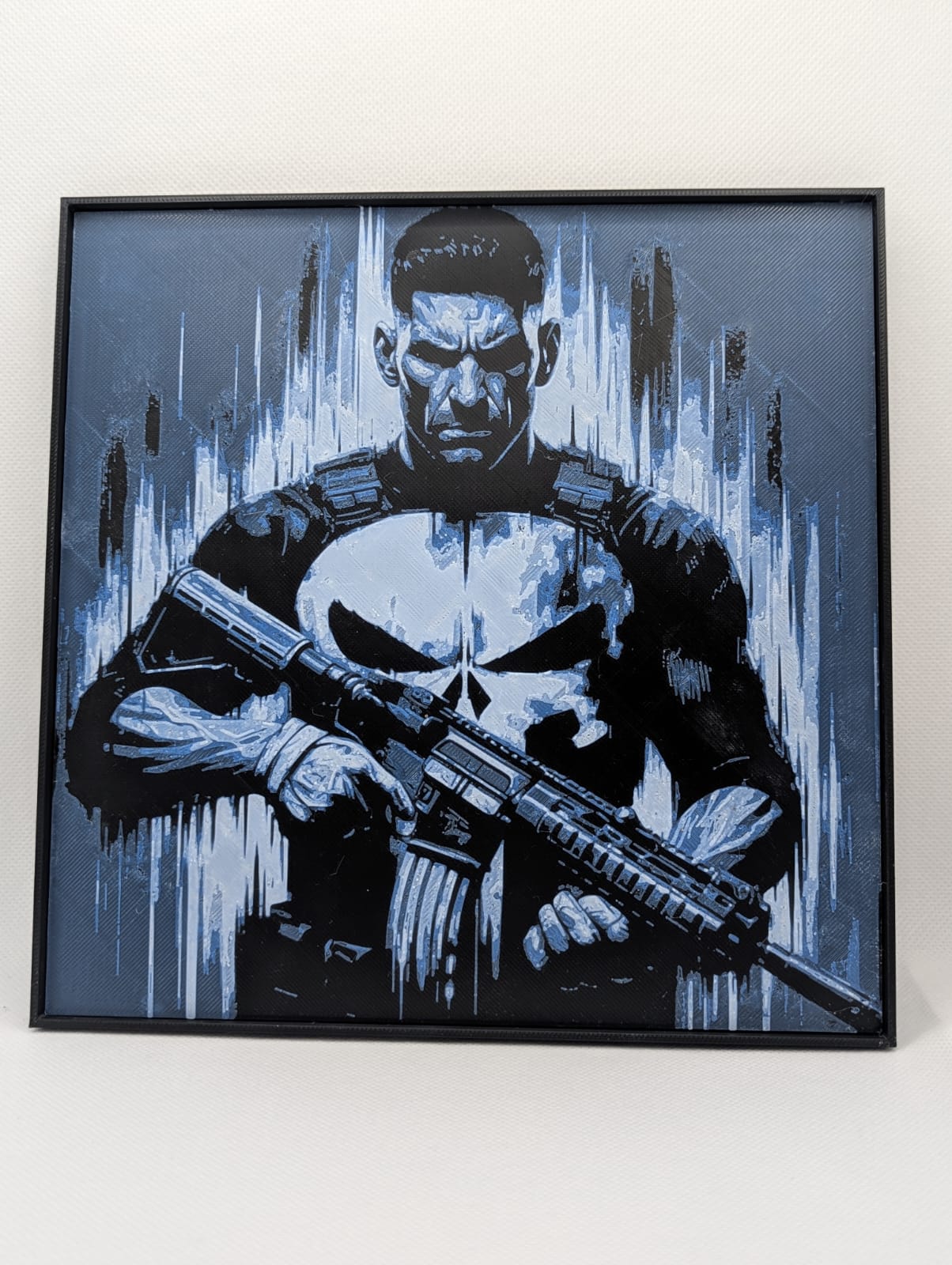 The Punisher - 3D Printed 200x200mm Framed Wall Art