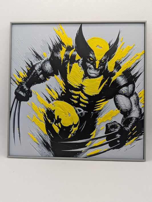 Wolverine - 3D Printed 200x200mm Framed Wall Art