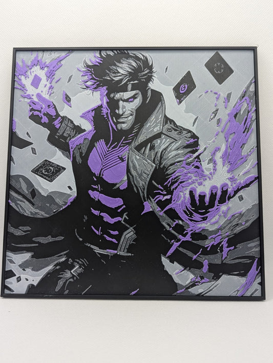 Gambit - 3D Printed 200x200mm Framed Wall Art