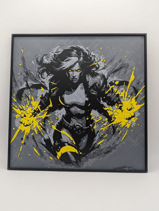 Rogue - 3D Printed 200x200mm Framed Wall Art