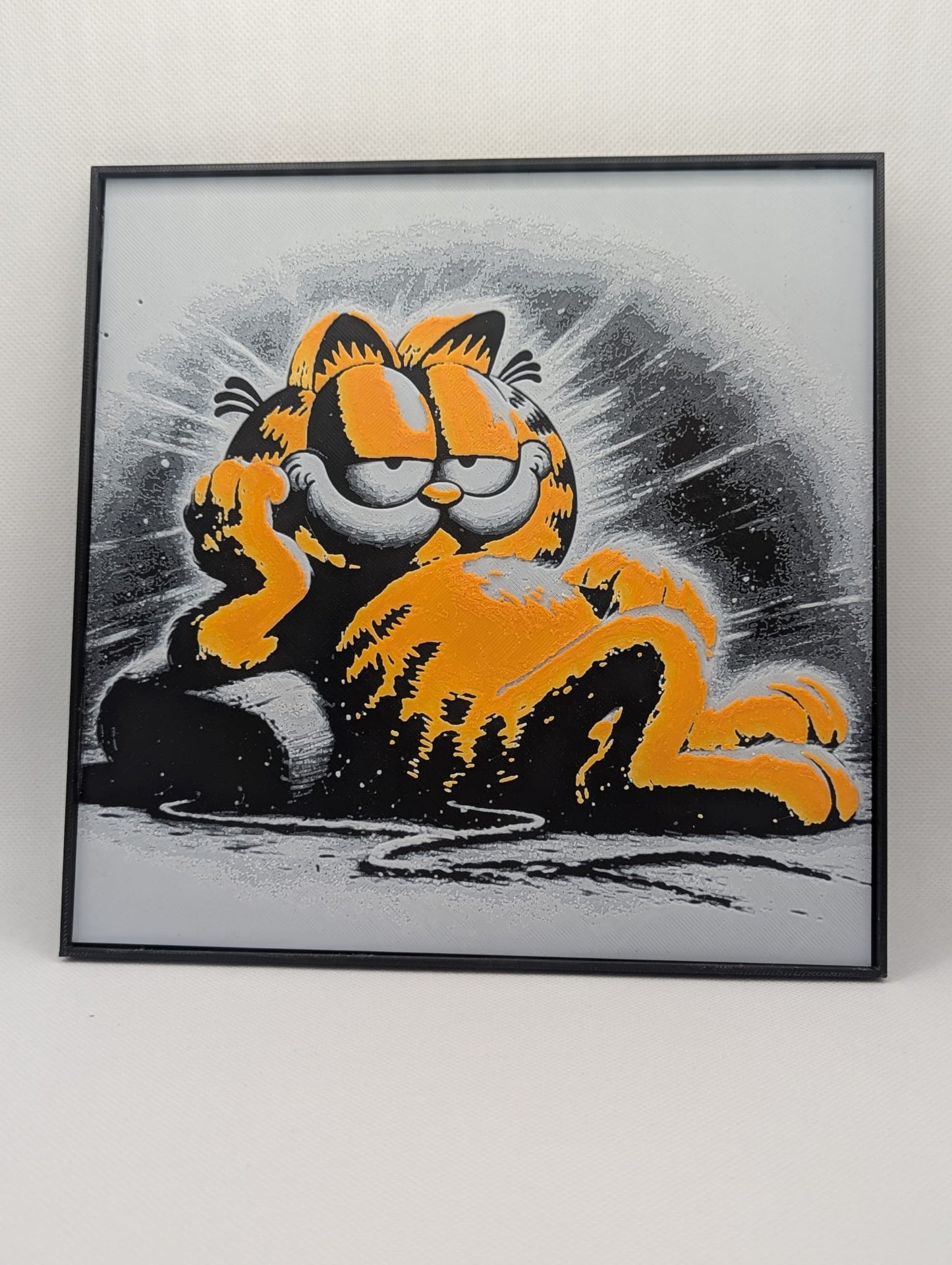Garfield - 3D Printed 200x200mm Framed Wall Art