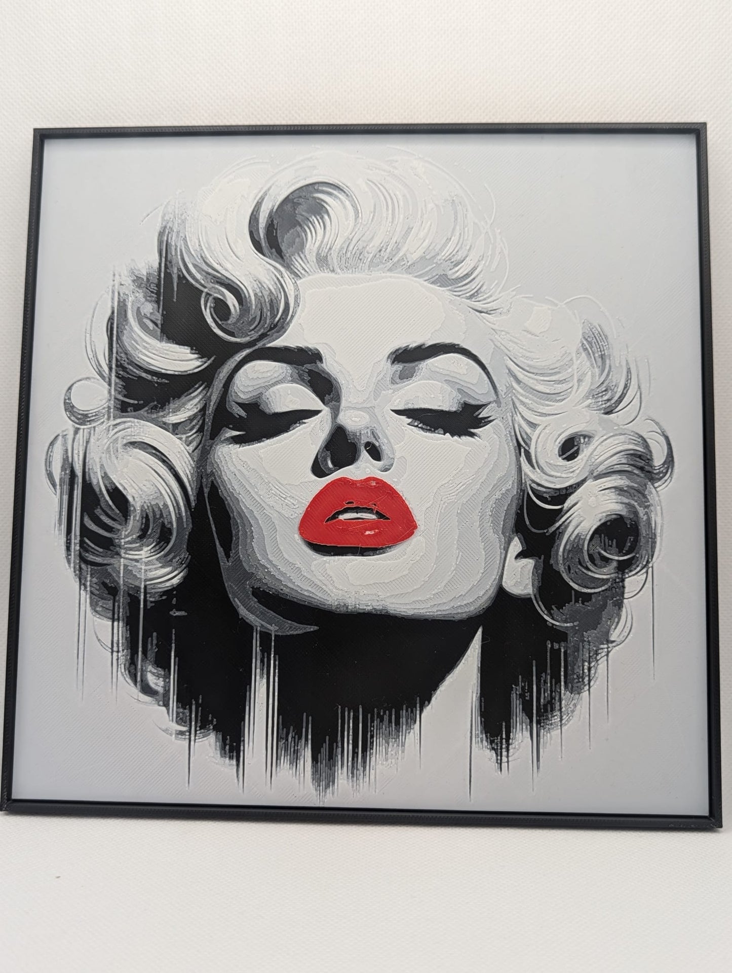 Marilyn Monroe - 3D Printed 200x200mm Framed Wall Art