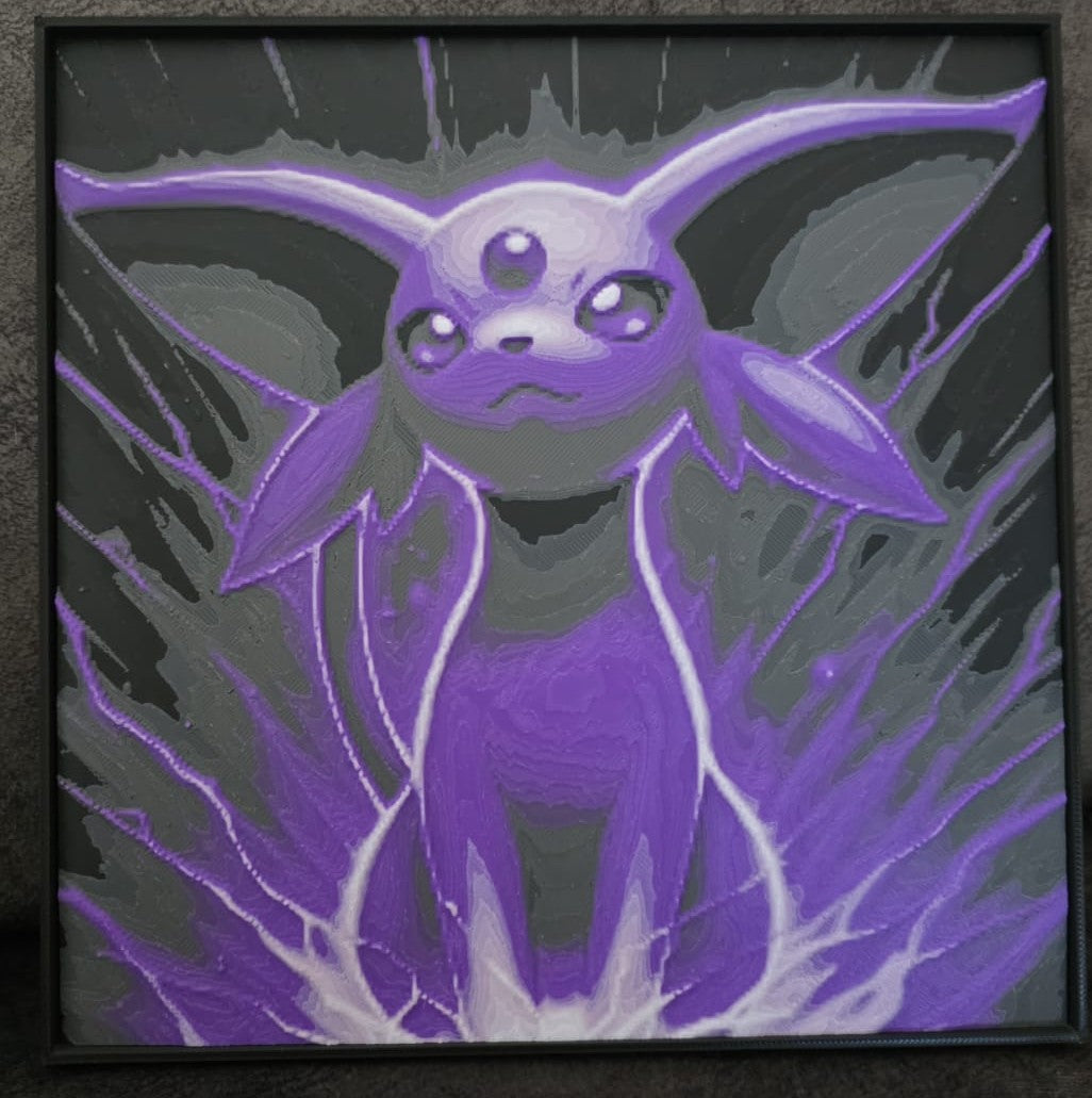 Vaporeon- 3D Printed 200x200mm Framed Wall Art