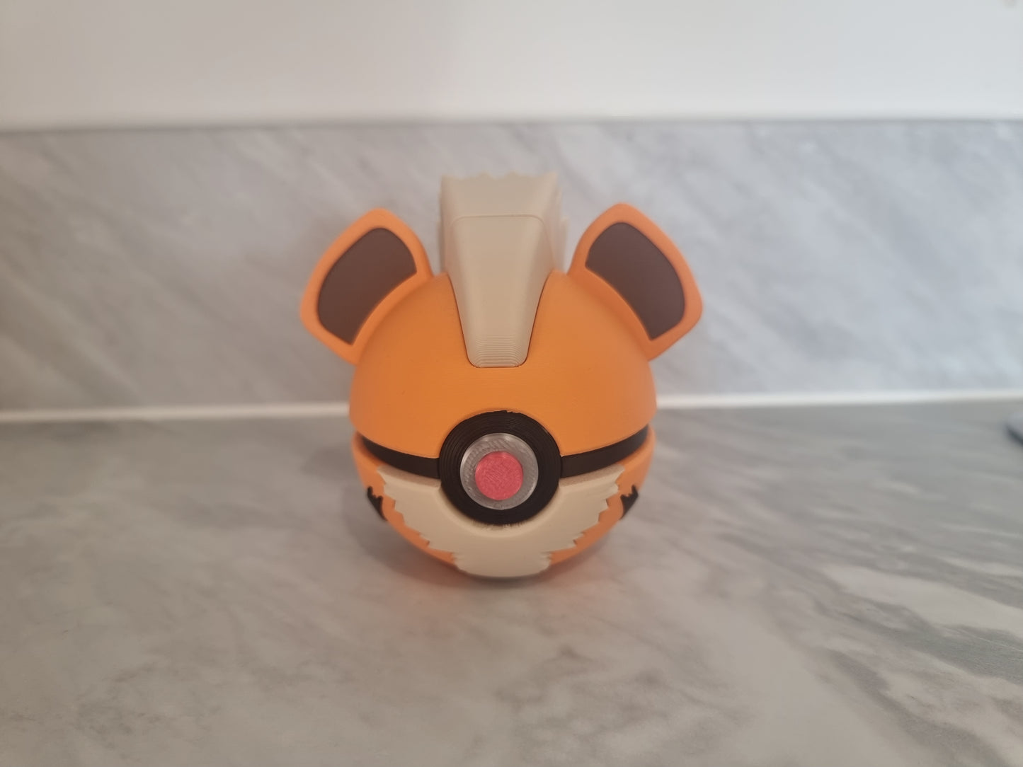 Growlithe Inspired Pokemon Pokeball.