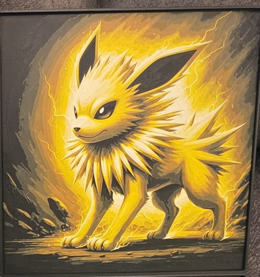 Jolteon - 3D Printed 200x200mm Framed Wall Art