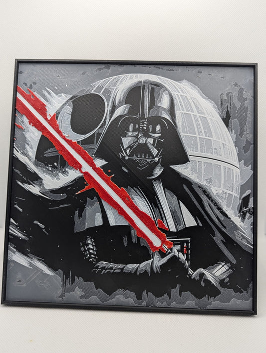 Darth Vader - 3D Printed 200x200mm Framed Wall Art