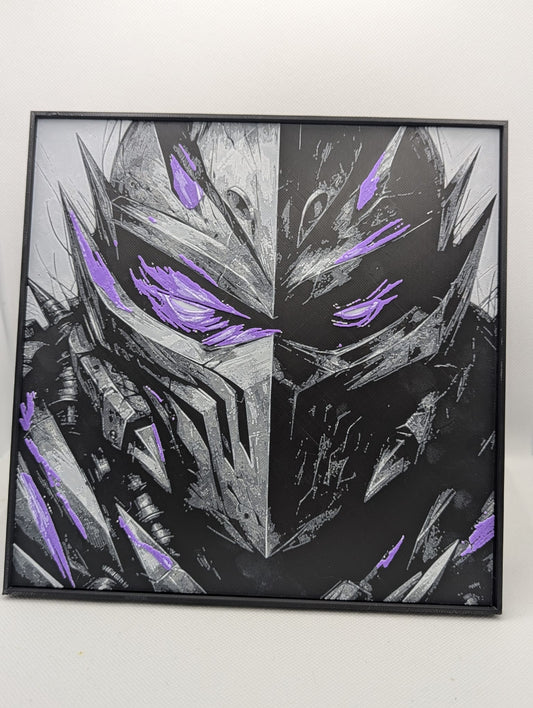 TMNT - Shredder - 3D Printed 200x200mm Framed Wall Art