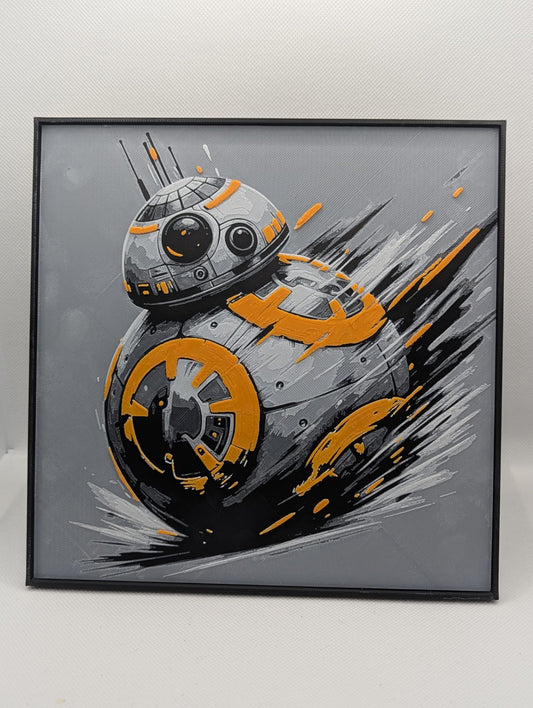 BB8 - 3D Printed 200x200mm Framed Wall Art