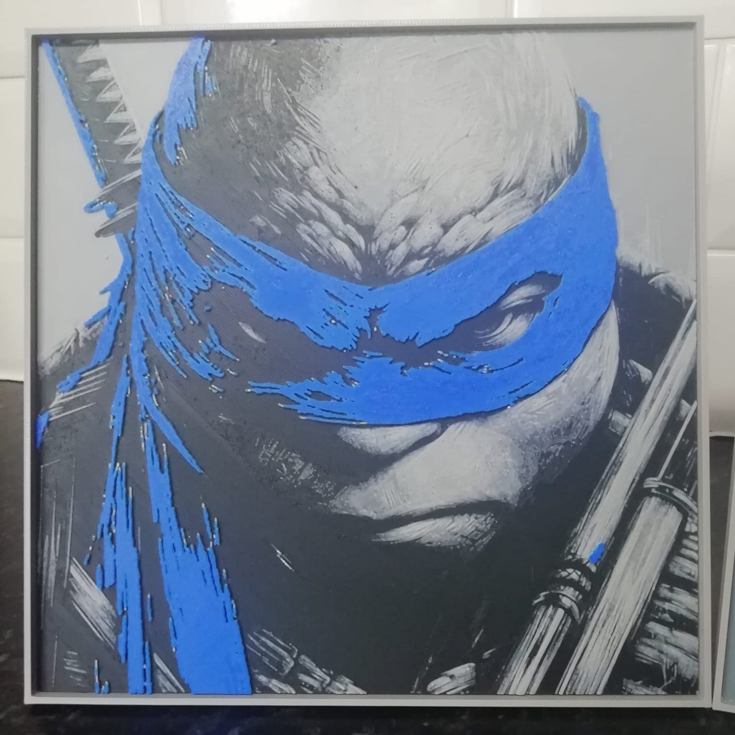 TMNT - Leonardo - 3D Printed 200x200mm Framed Wall Art