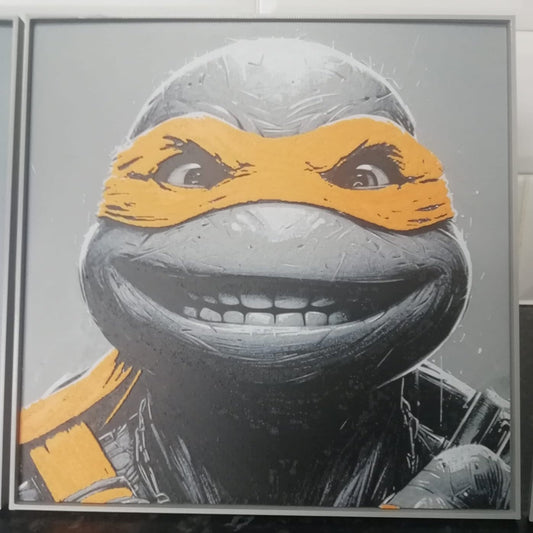 TMNT - Michelangelo - 3D Printed 200x200mm Framed Wall Art