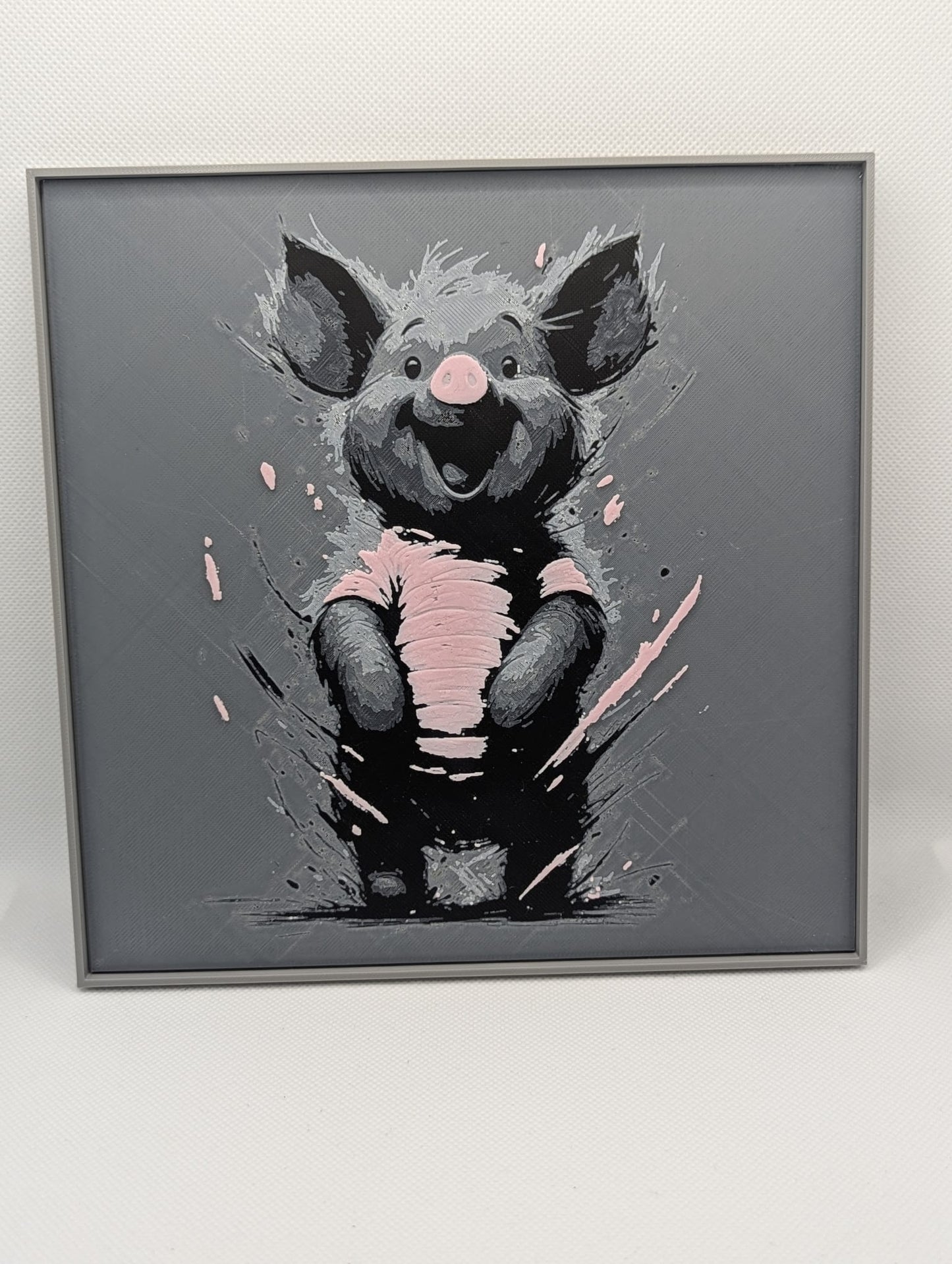 Piglet - Winnie The Pooh - 3D Printed 200x200mm Framed Wall Art