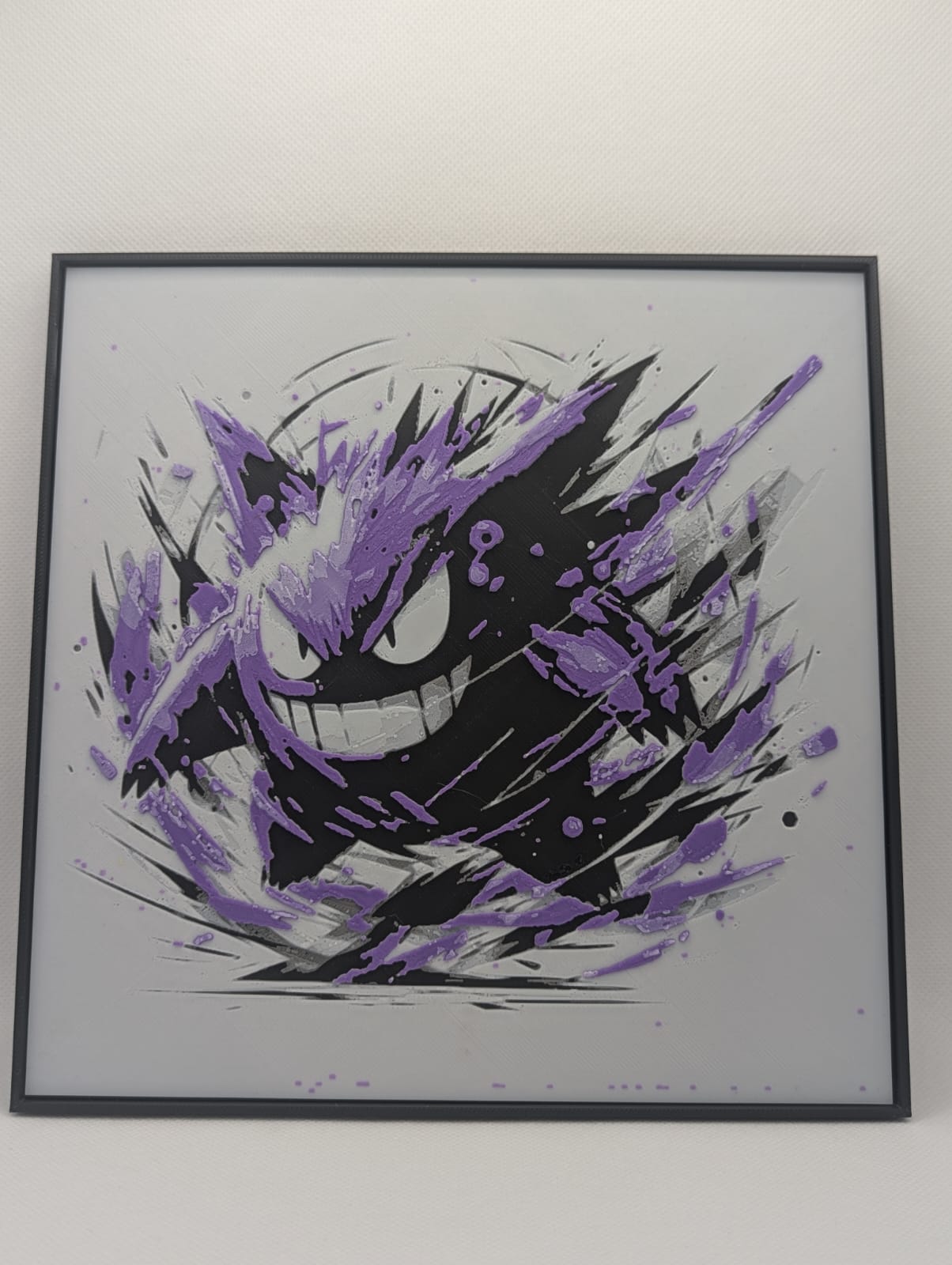 Gengar - 3D Printed 200x200mm Framed Wall Art