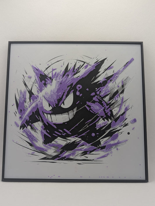 Gengar - 3D Printed 200x200mm Framed Wall Art