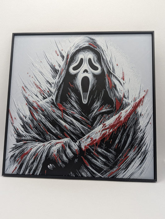 GhostFace - Scream - 3D Printed 200x200mm Framed Wall Art