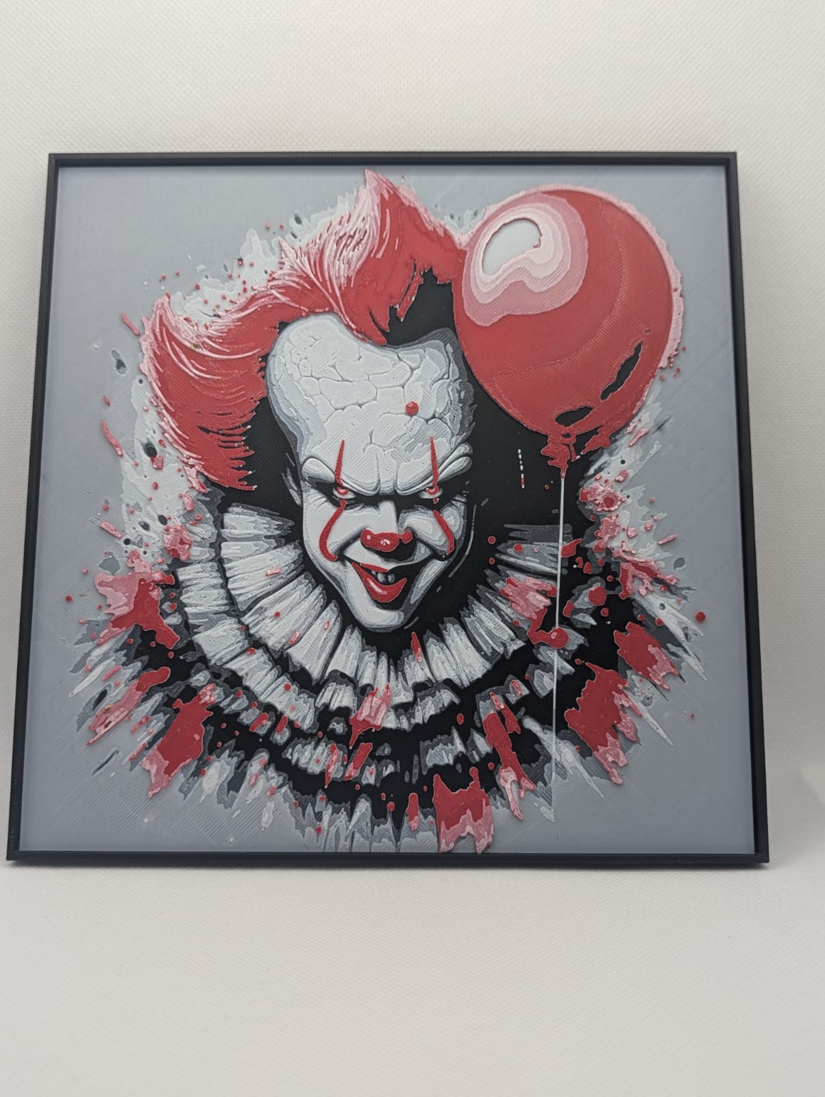 Pennywise - IT  3D Printed 200x200mm Framed Wall Art