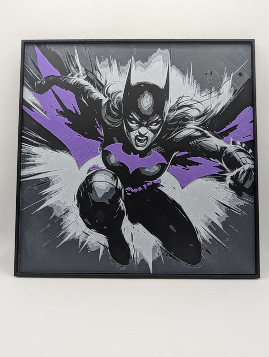 Batgirl - 3D Printed 200x200mm Framed Wall Art