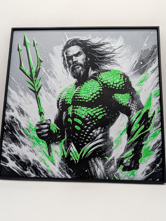 Aquaman - 3D Printed 200x200mm Framed Wall Art