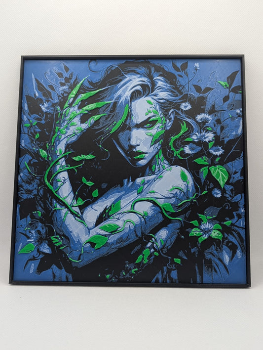 Poison Ivy - 3D Printed 200x200mm Framed Wall Art