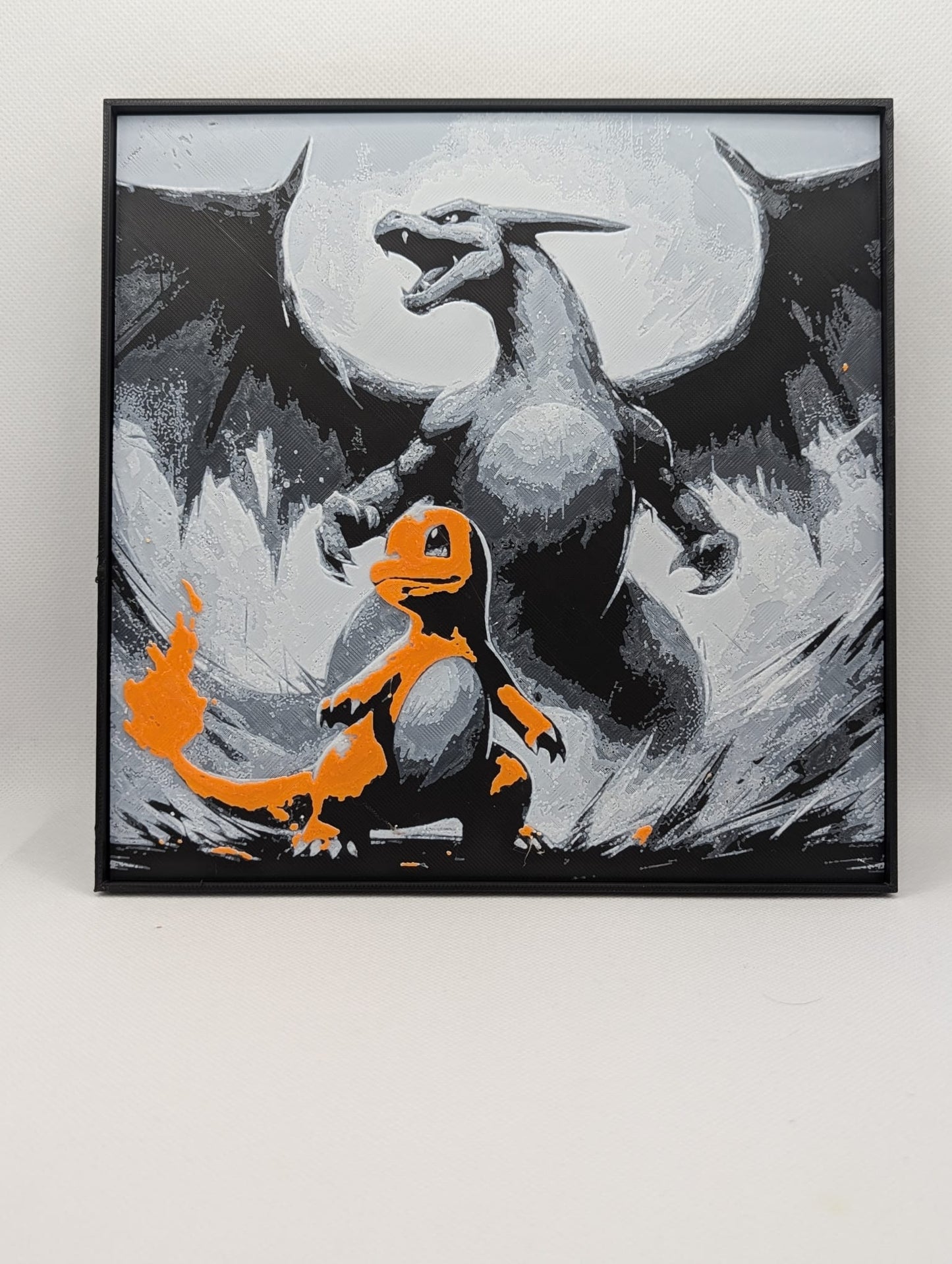 Charmander - 3D Printed 200x200mm Framed Wall Art