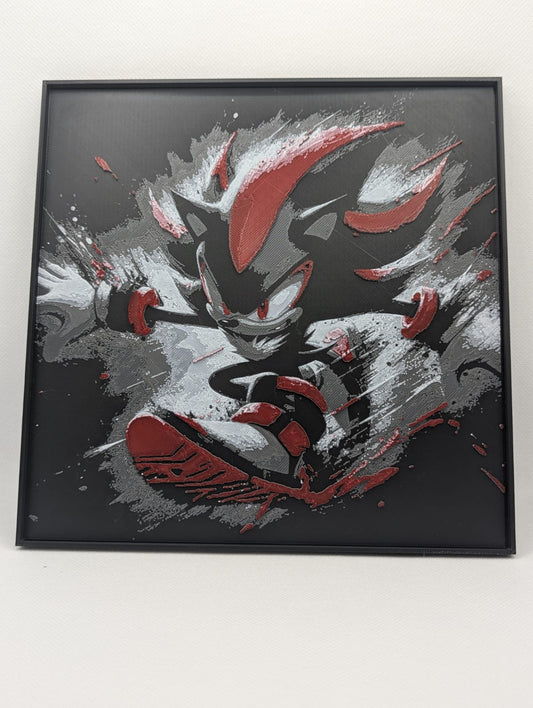 Shadow - 3D Printed 200x200mm Framed Wall Art