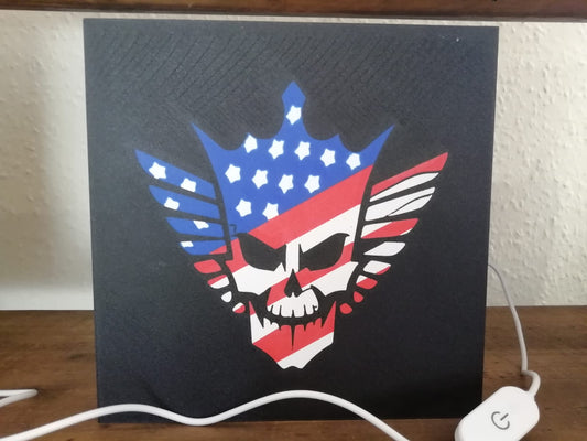 Cody Rhodes, American Nightmare Lightbox : 3D Printed Lightbox with white LED and touch sensor switch